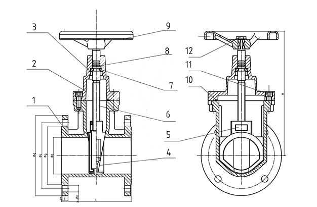 F4 Gate Valve with Brass Nut